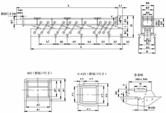 GZS型慣性振動輸送機外形尺寸